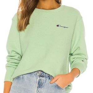 Champion Small Script Crewneck in Green